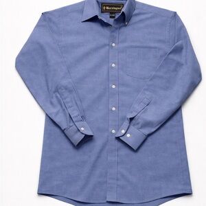 Barrington Wrinkle Free Oxford Shirt Blue‎ Button Down 15.5 34/35